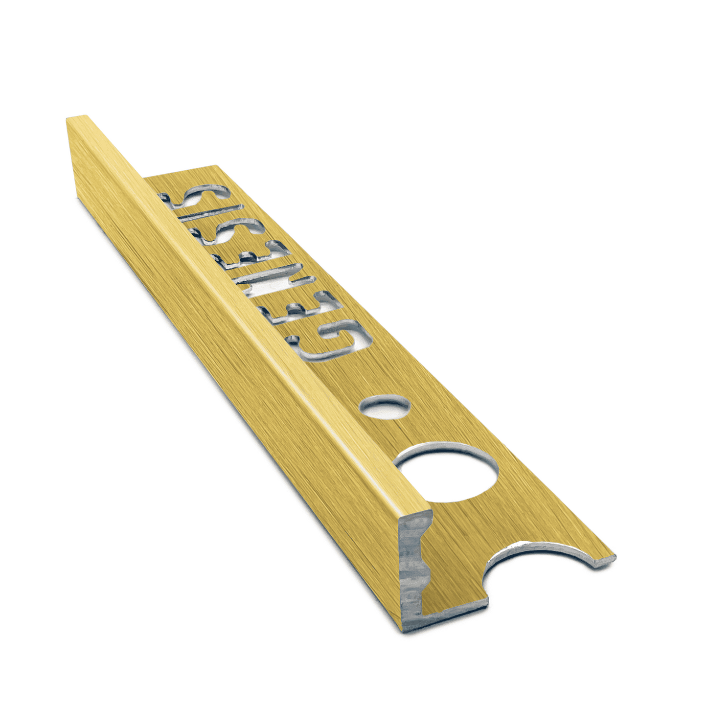 Genesis Brushed Brass/Gold Straight Edge Tile Trim – 2.5m