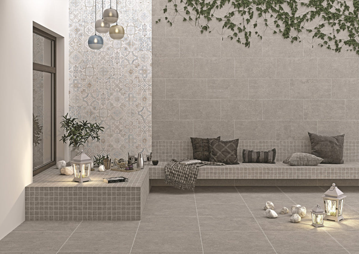 VitrA Newcon Grey Concrete Effect Porcelain Tile 30×60cm & 60×60cm