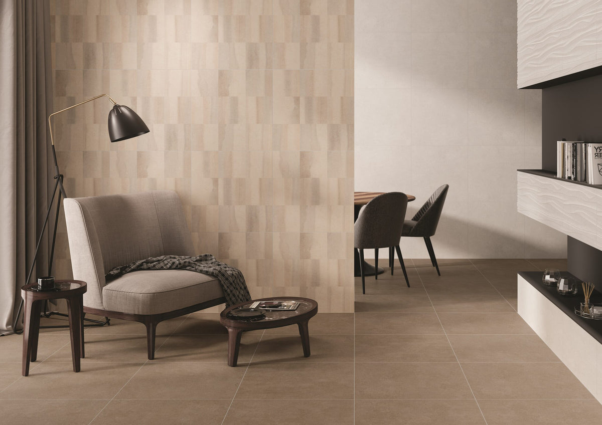 VitrA Newcon Taupe Concrete Effect Porcelain Tile 30×60cm & 60×60cm