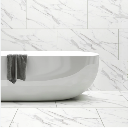 Classic Estaturio White Matt Marble Effect Porcelain Tile 30×60cm & 60×60cm
