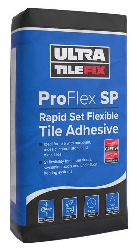 UltraTile ProFlex SP Grey Rapid Set Flexible Tile Adhesive 20kg
