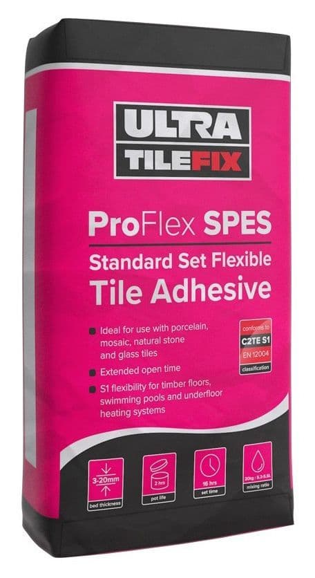 UltraTile ProFlex SPES White Standard Set Flexible Tile Adhesive 20kg